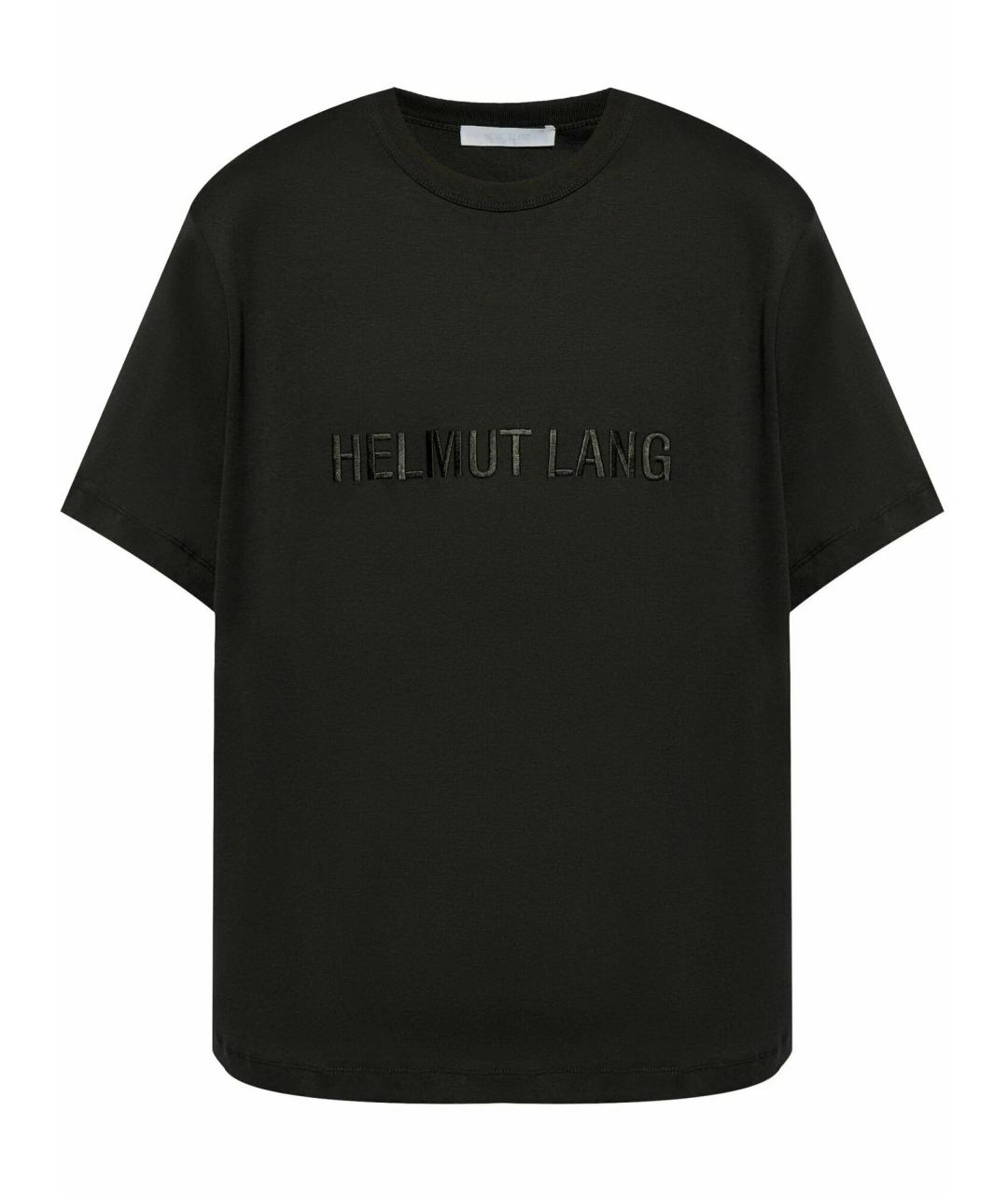 HELMUT LANG Черная хлопковая футболка, фото 1