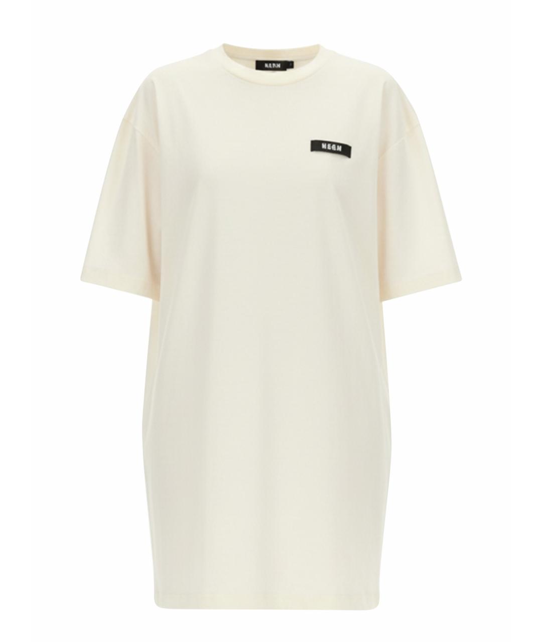 MSGM Белое хлопковое повседневное платье, фото 1