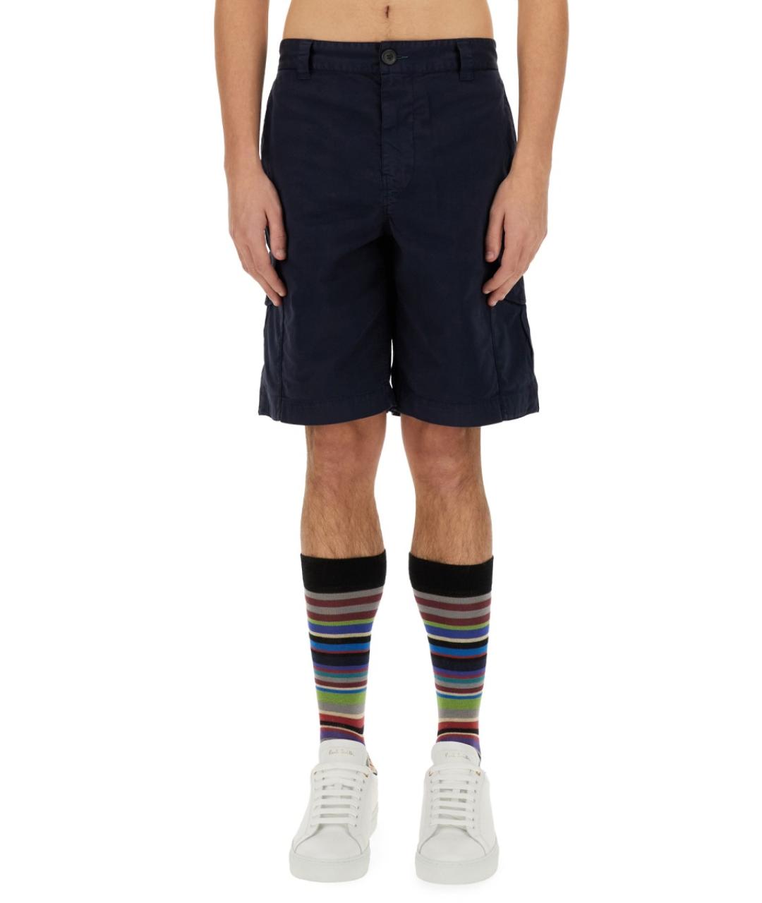 PS BY PAUL SMITH Синие хлопковые шорты, фото 5