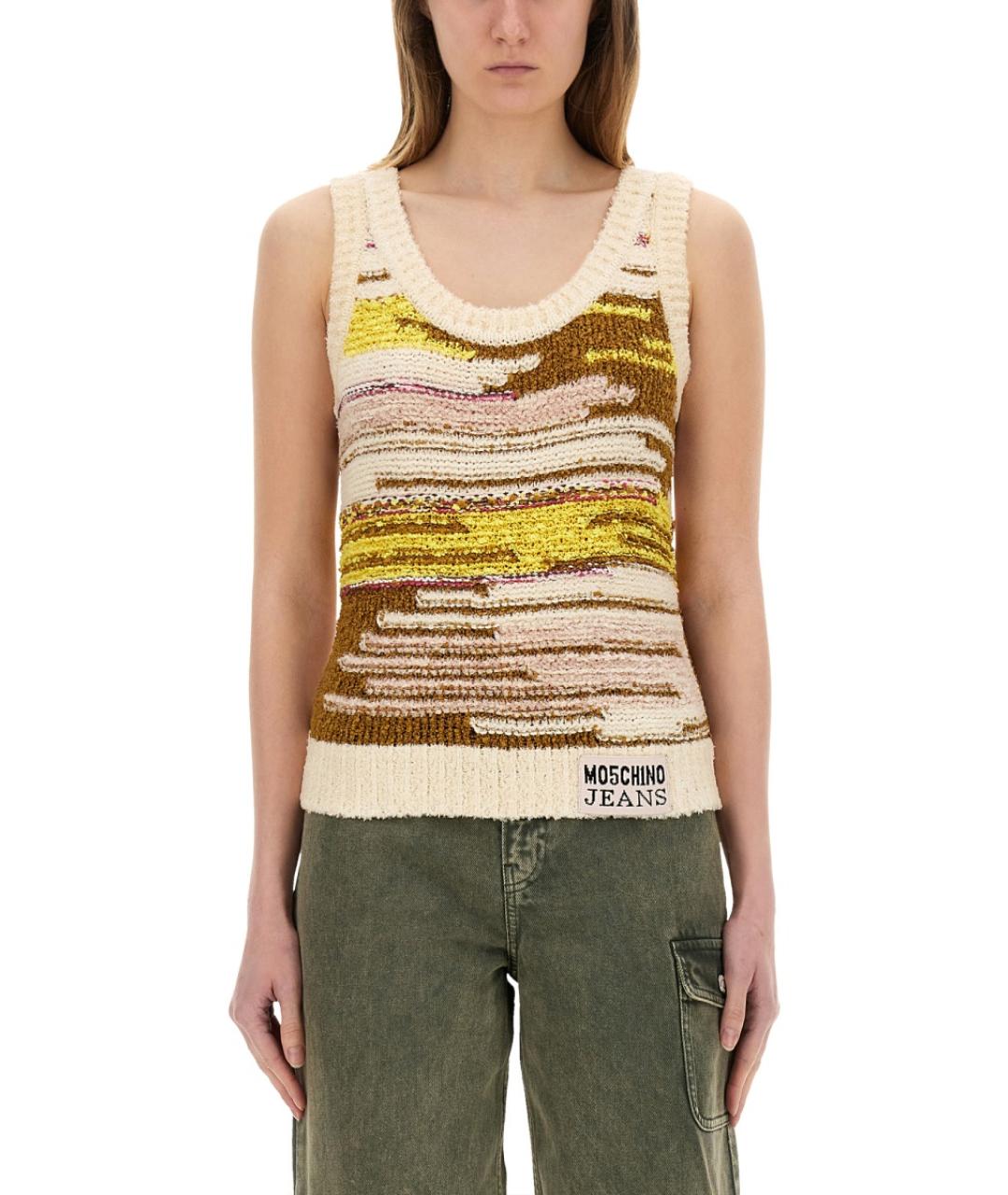MOSCHINO JEANS Мульти хлопковая майка, фото 2