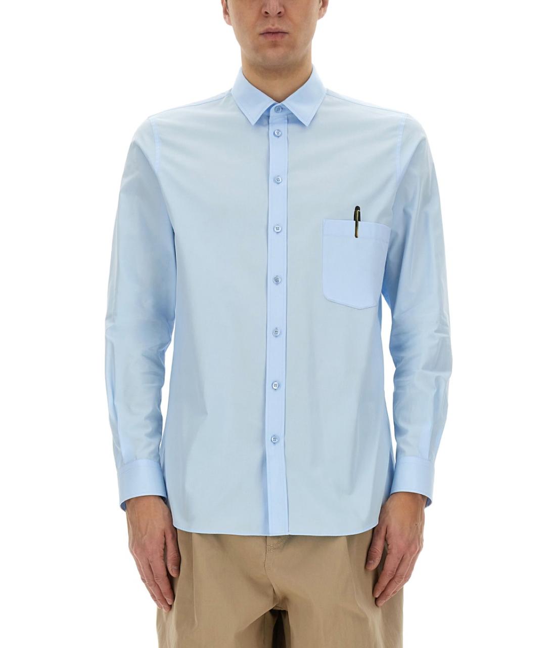 MOSCHINO Голубая хлопковая классическая рубашка, фото 5