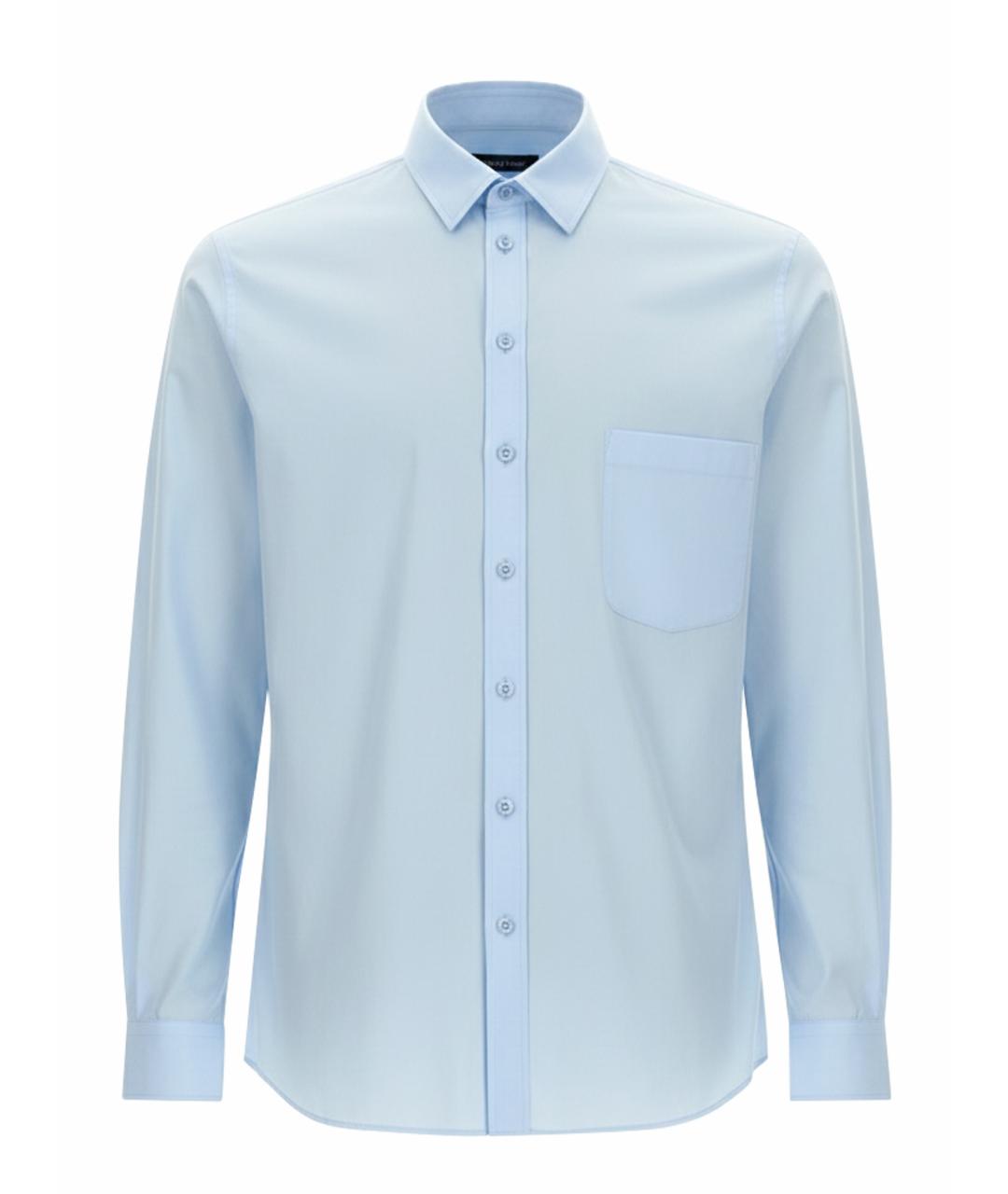 MOSCHINO Голубая хлопковая классическая рубашка, фото 1