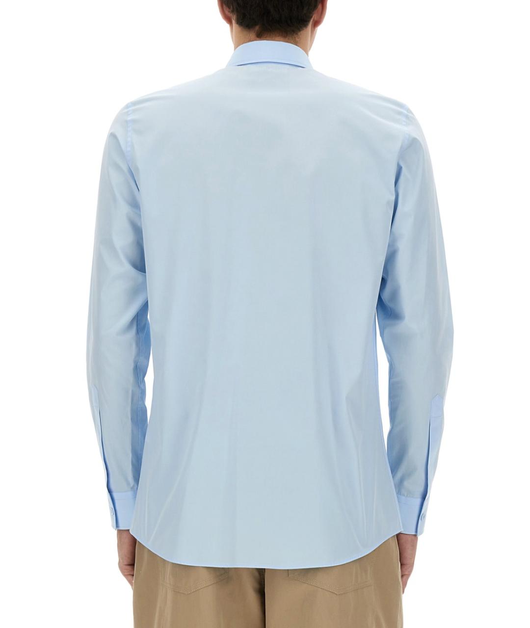 MOSCHINO Голубая хлопковая классическая рубашка, фото 3