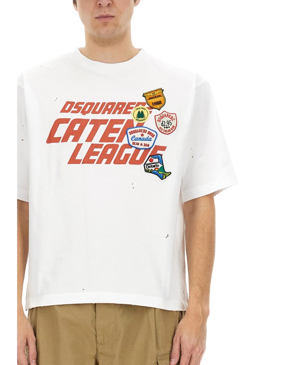DSQUARED2 Белая хлопковая футболка, фото 4