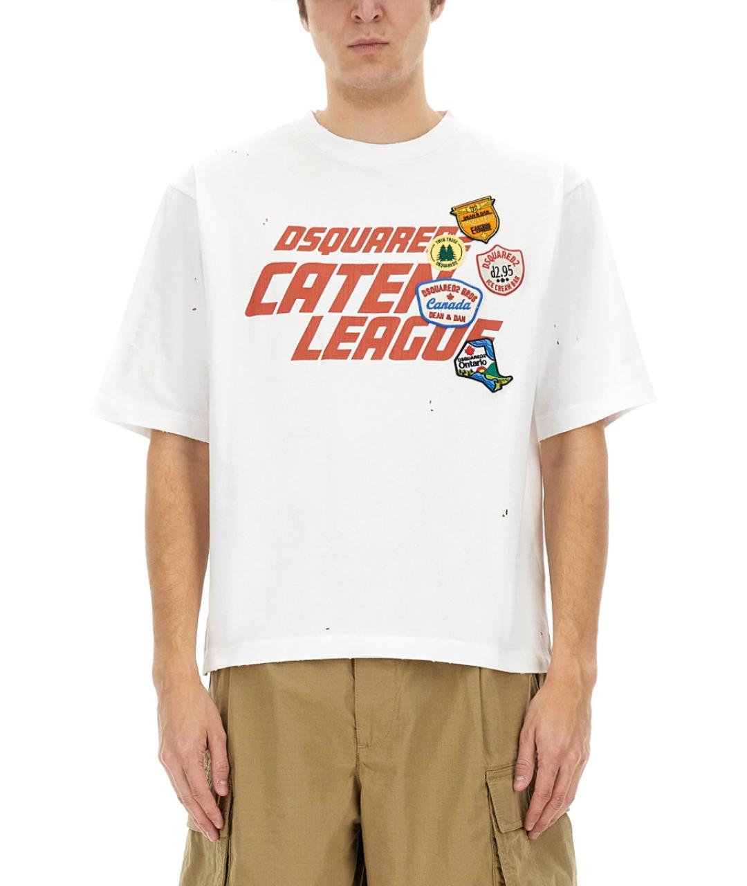 DSQUARED2 Белая хлопковая футболка, фото 5