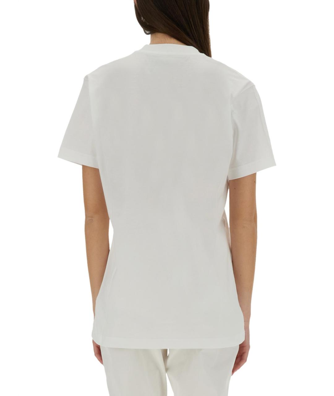 MOSCHINO Белая хлопковая футболка, фото 4