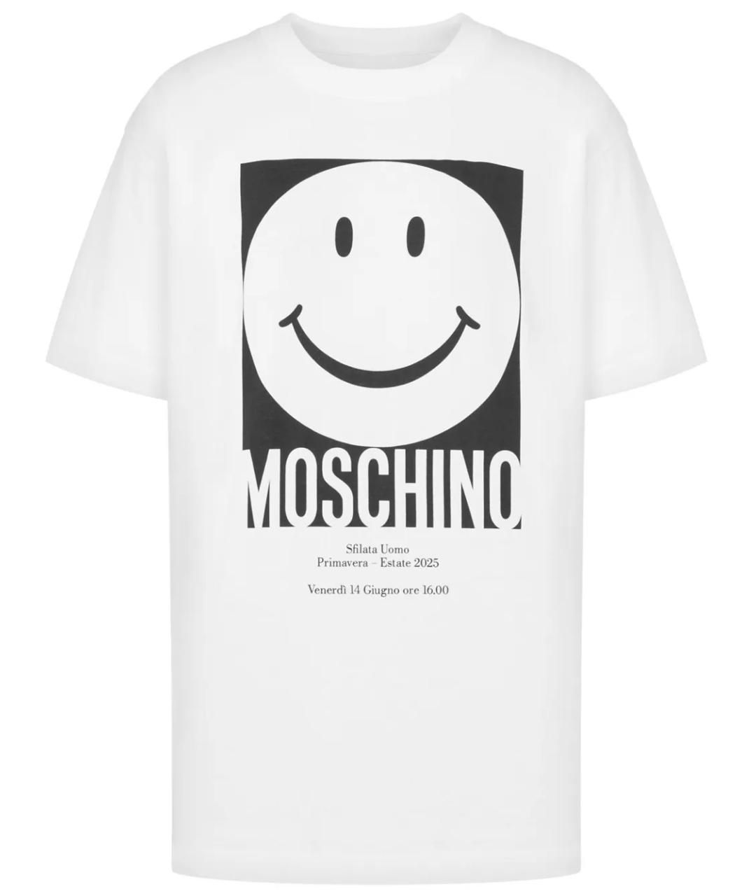 MOSCHINO Белая хлопковая футболка, фото 1
