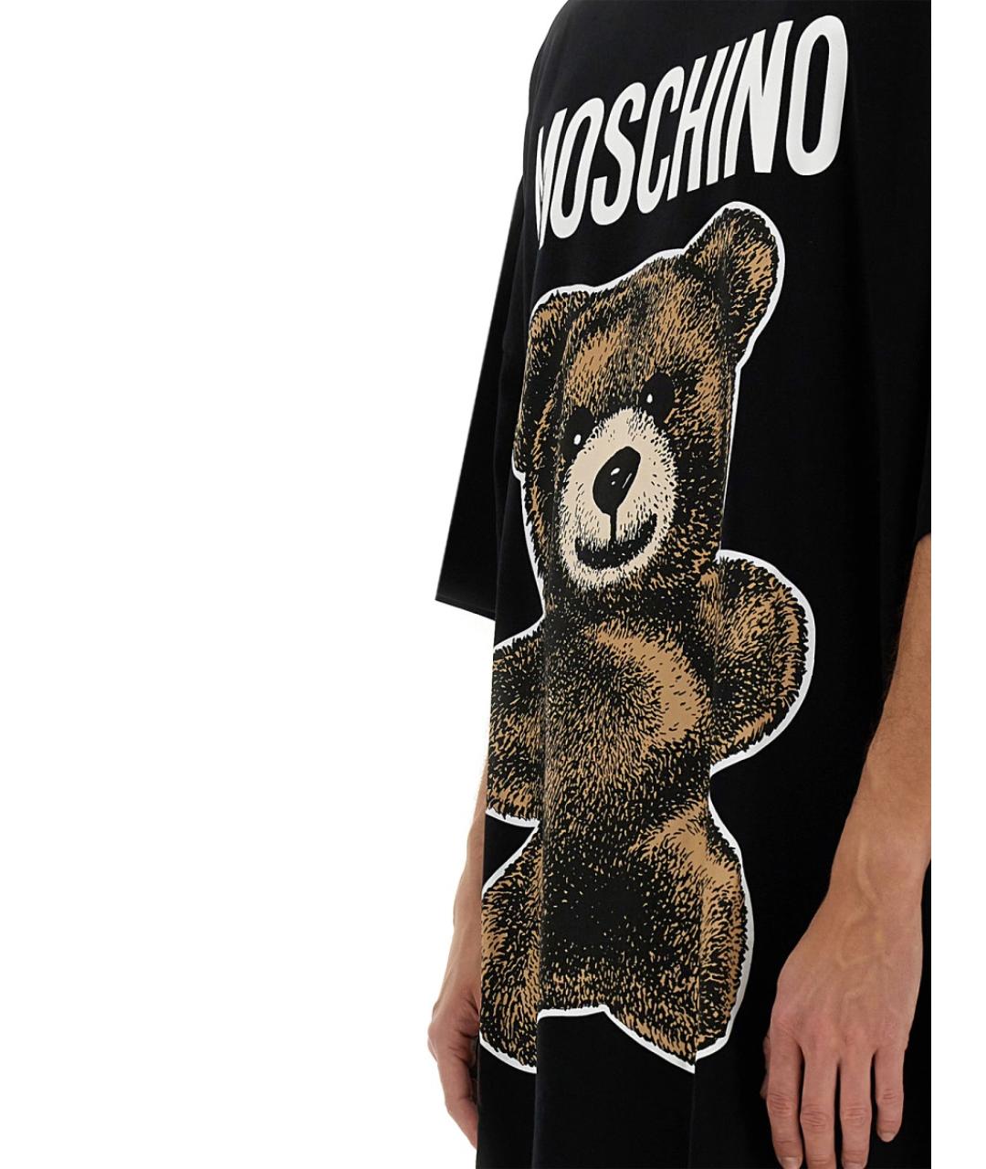 MOSCHINO Черная хлопковая футболка, фото 4