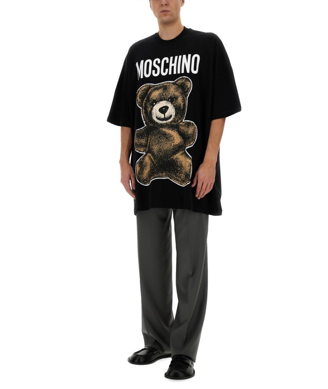 MOSCHINO Черная хлопковая футболка, фото 2