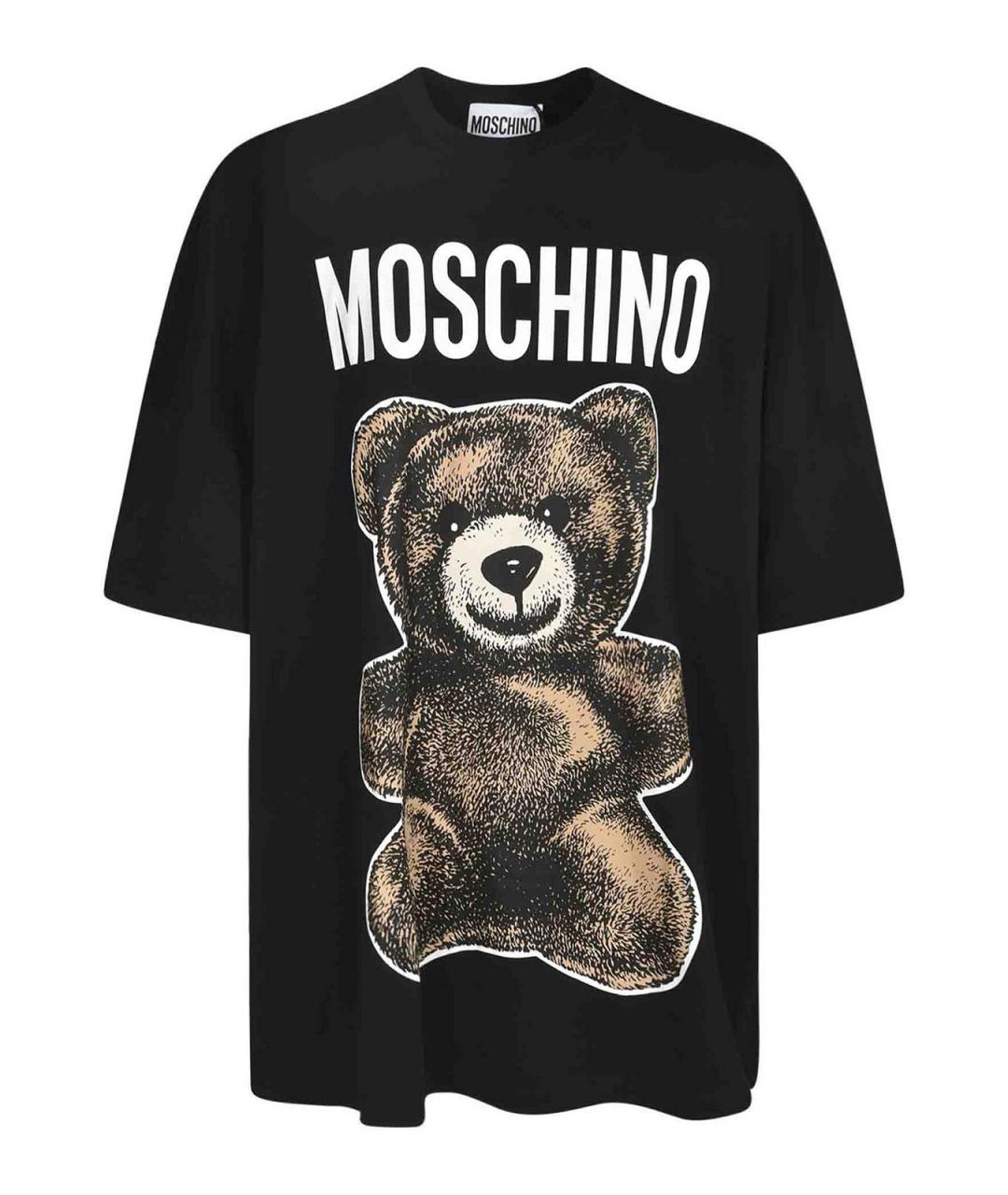 MOSCHINO Черная хлопковая футболка, фото 1