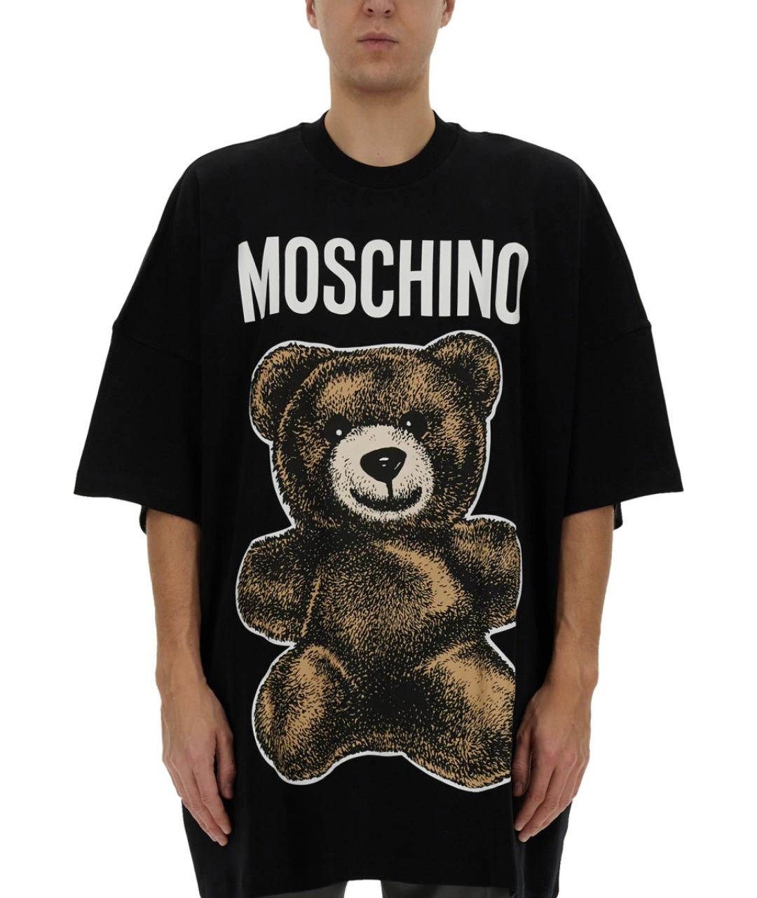 MOSCHINO Черная хлопковая футболка, фото 5