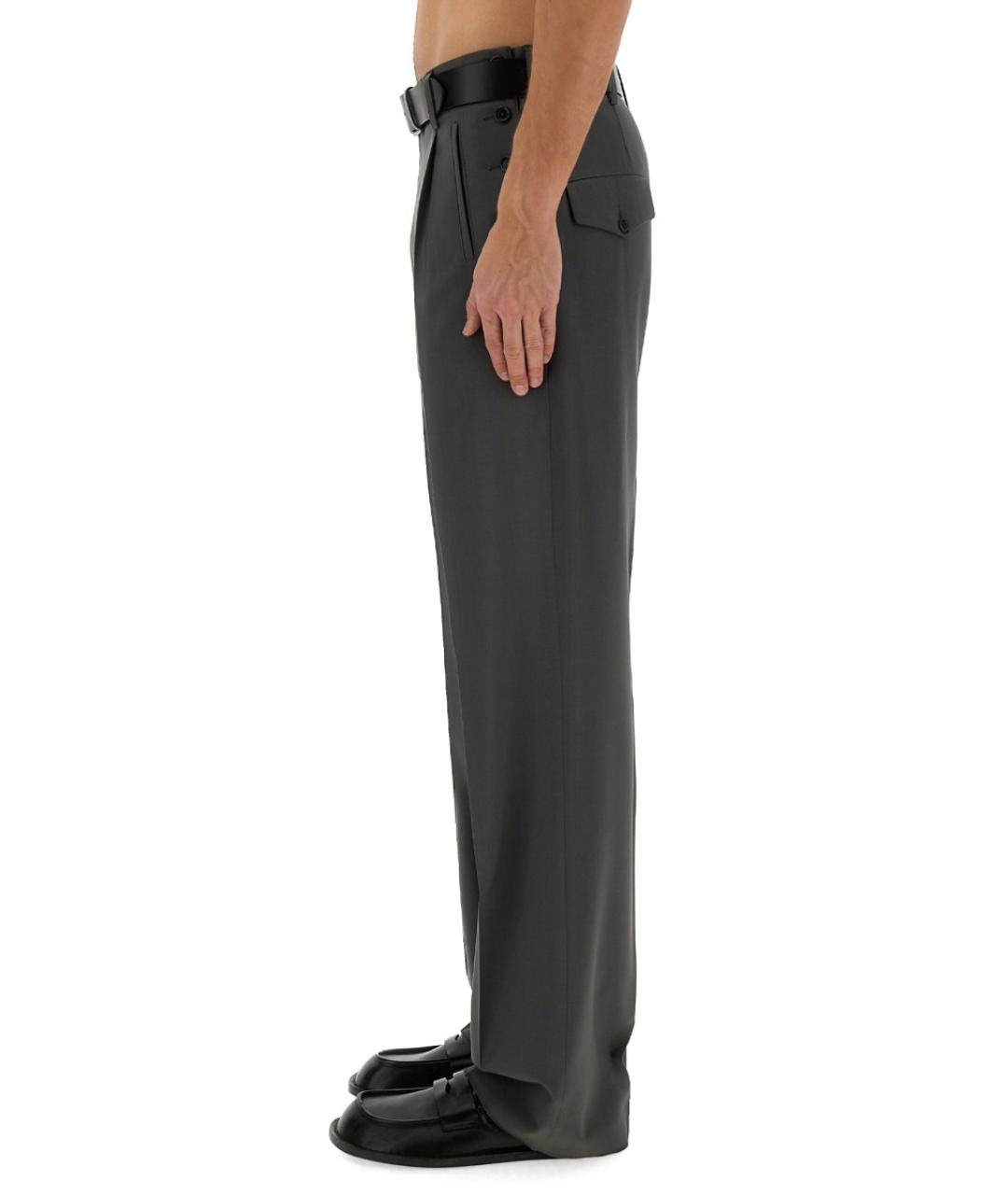 MOSCHINO Серые шерстяные повседневные брюки, фото 5