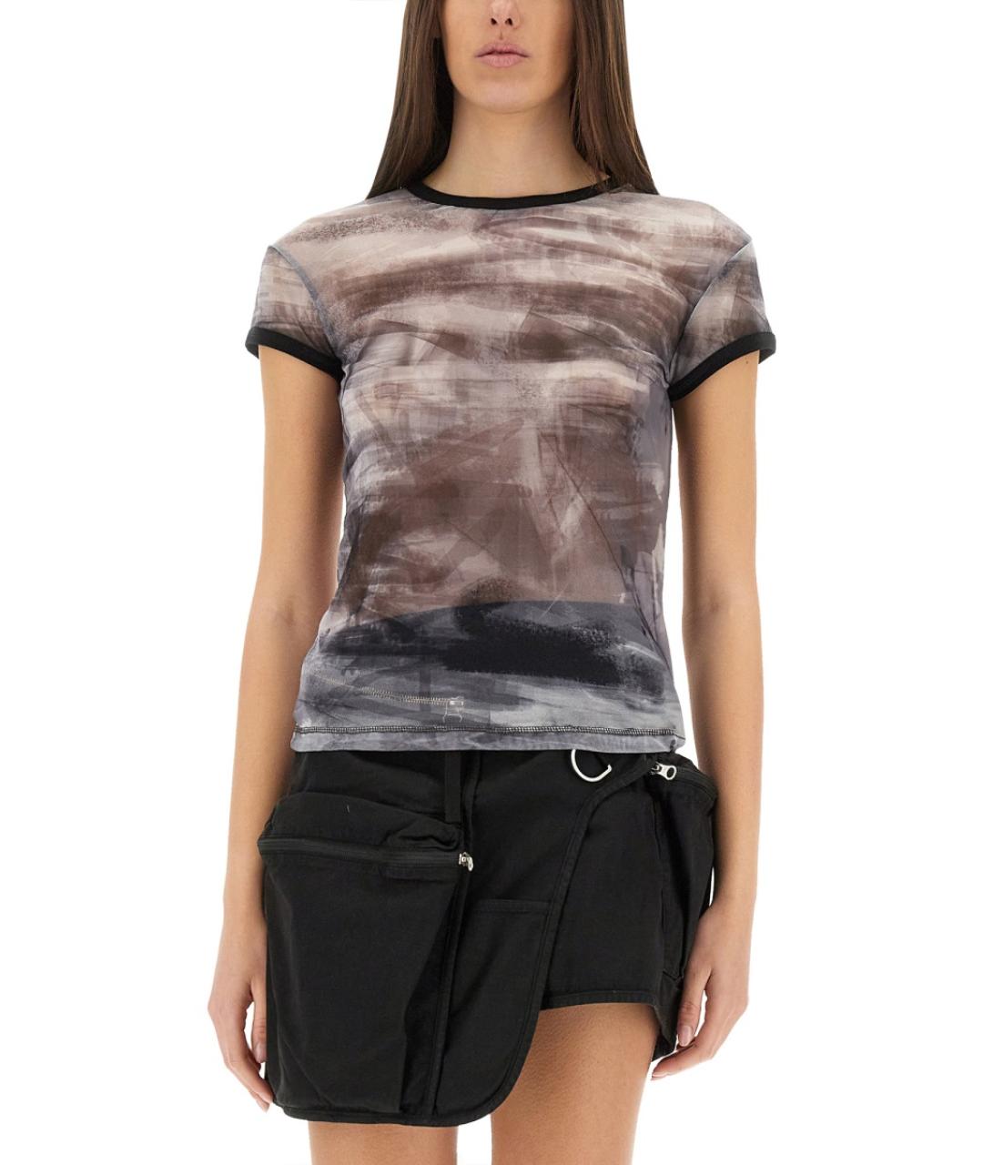 HELMUT LANG Серая полиамидовая футболка, фото 2