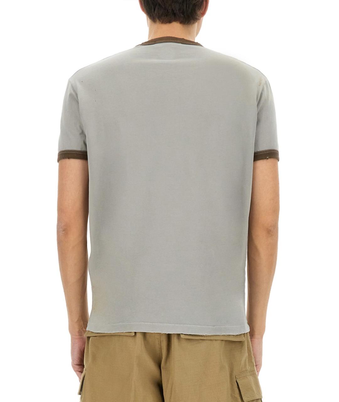 DSQUARED2 Серая хлопковая футболка, фото 3