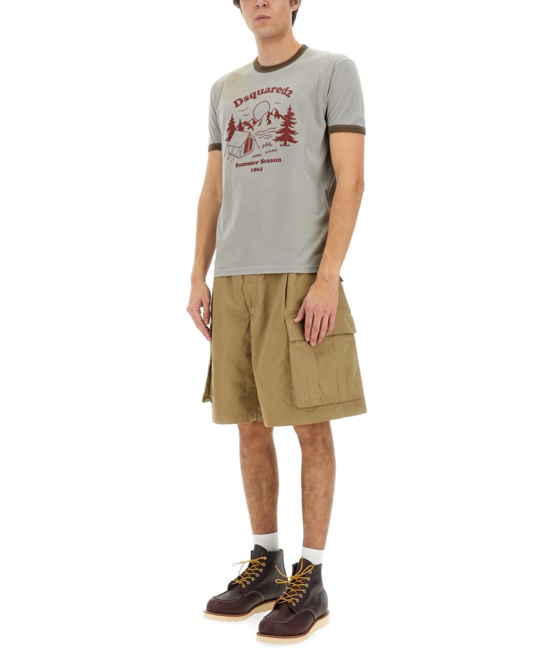 DSQUARED2 Серая хлопковая футболка, фото 2