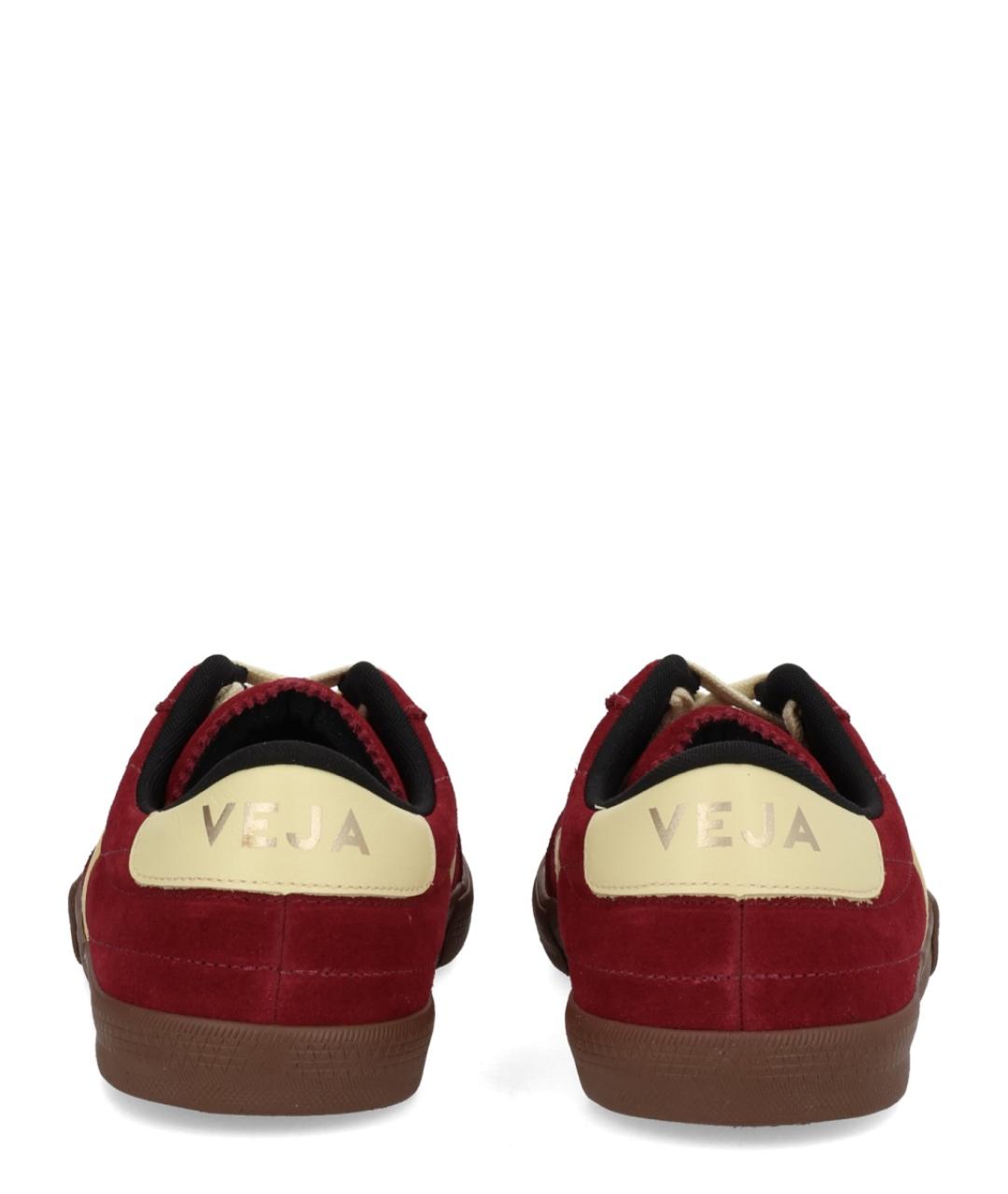 VEJA Бордовые кожаные низкие кроссовки / кеды, фото 4