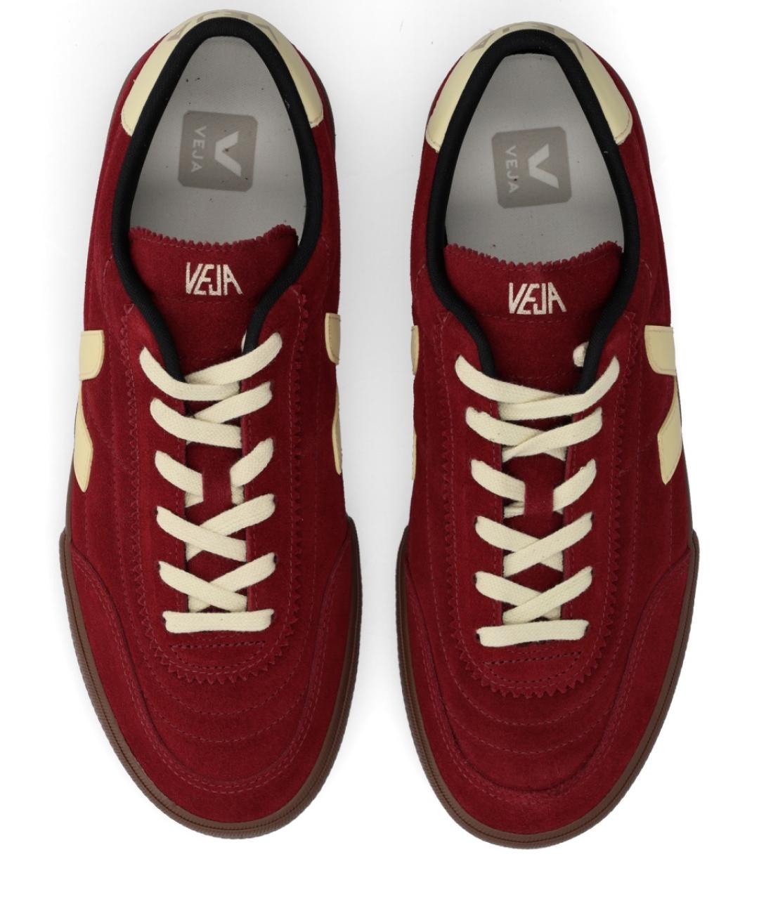VEJA Бордовые кожаные низкие кроссовки / кеды, фото 5