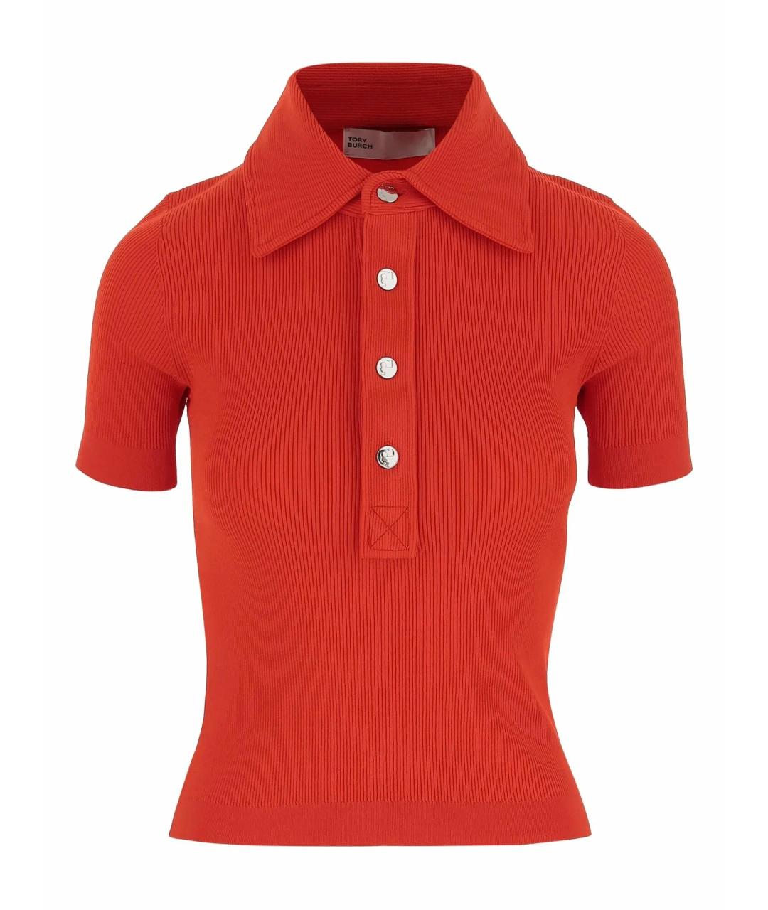 TORY BURCH Красная вискозная футболка, фото 1