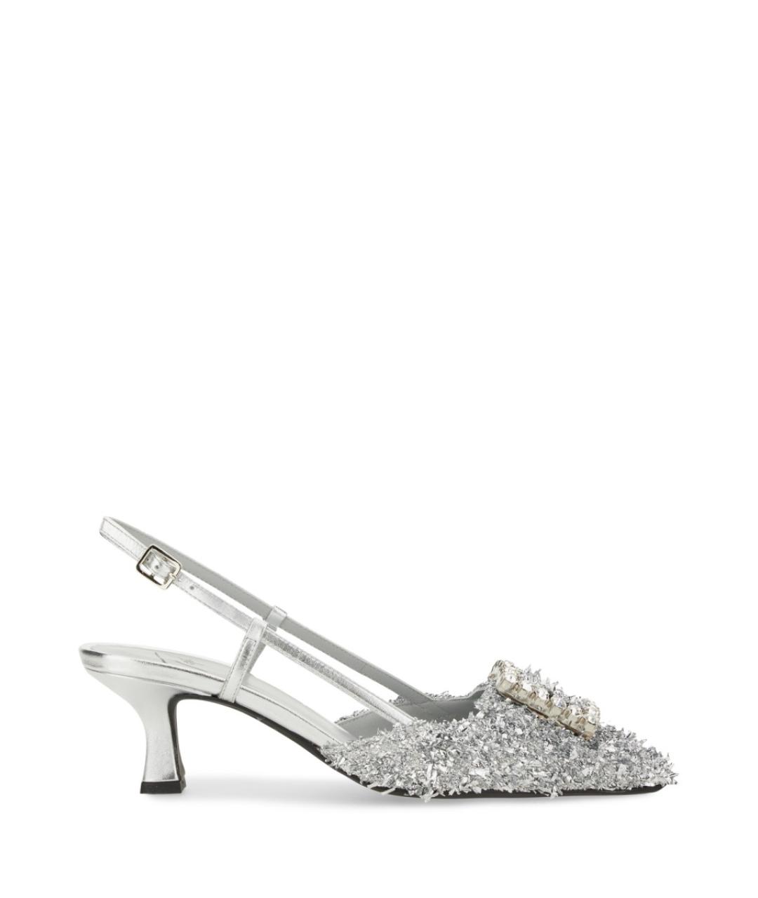 ROBERTO FESTA Серебряные текстильные туфли, фото 1