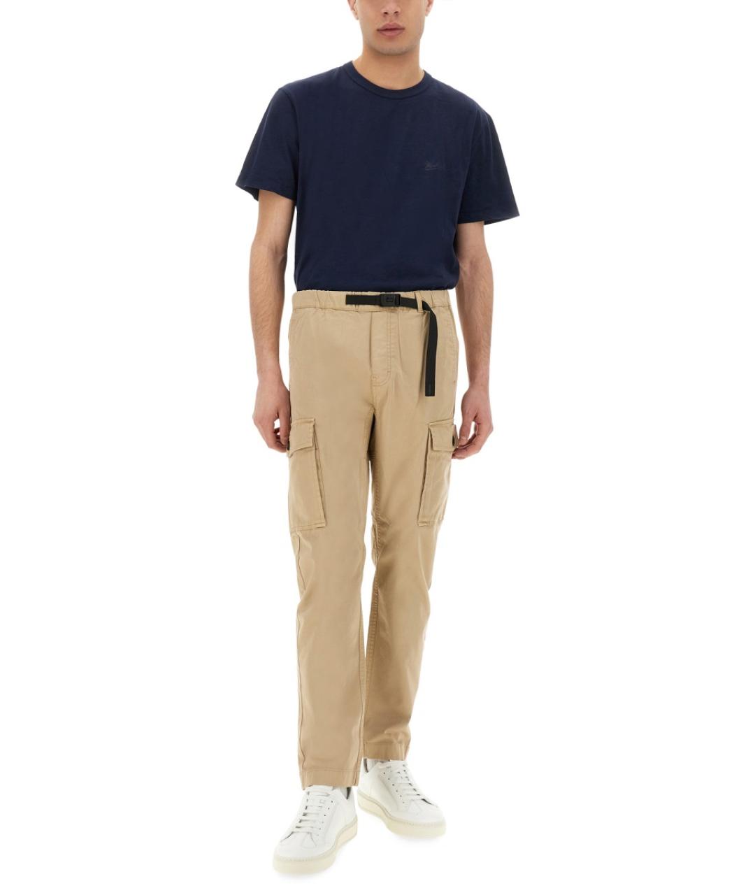 WOOLRICH Бежевые хлопко-эластановые повседневные брюки, фото 3