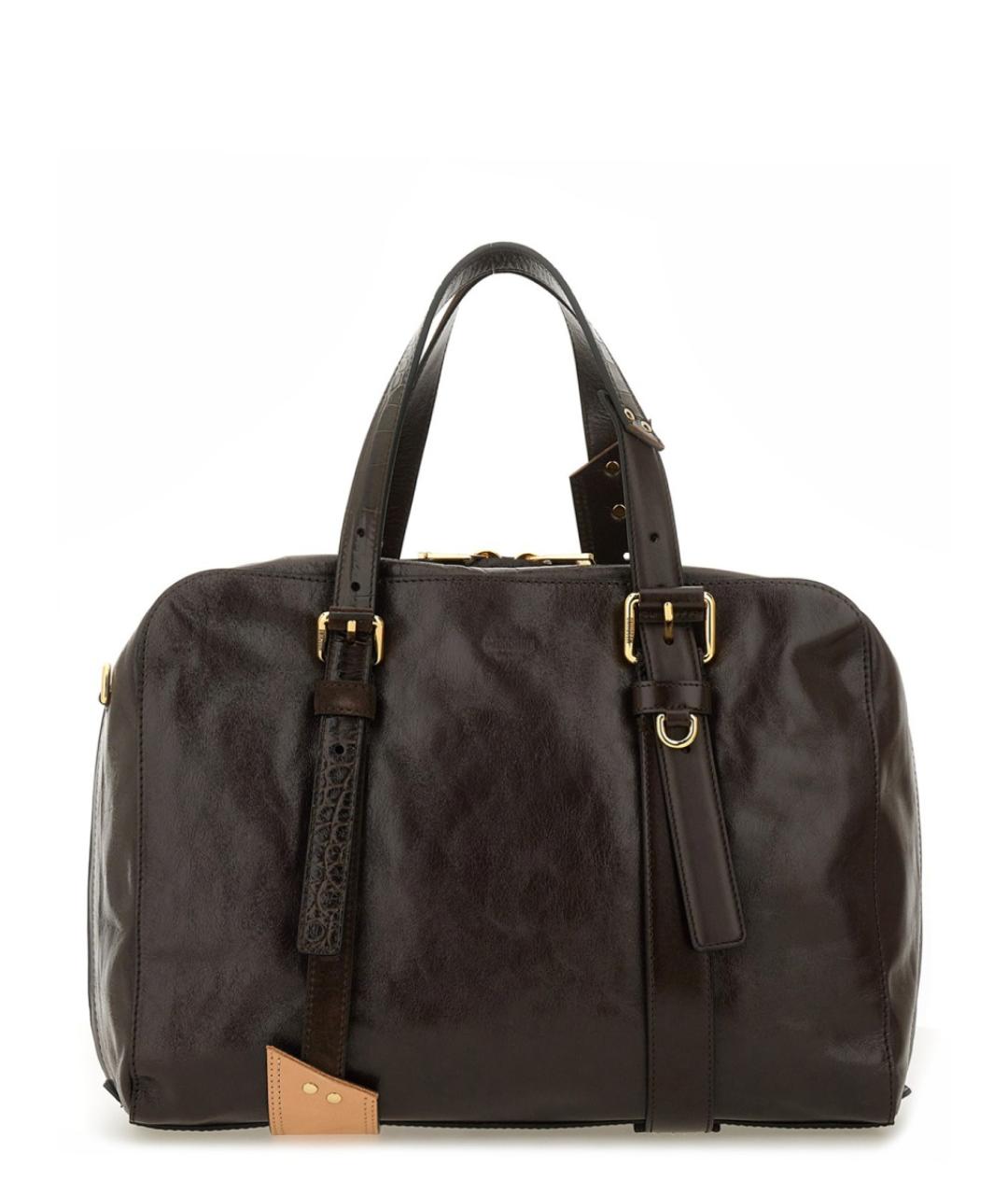 MOSCHINO Коричневая кожаная сумка тоут, фото 3