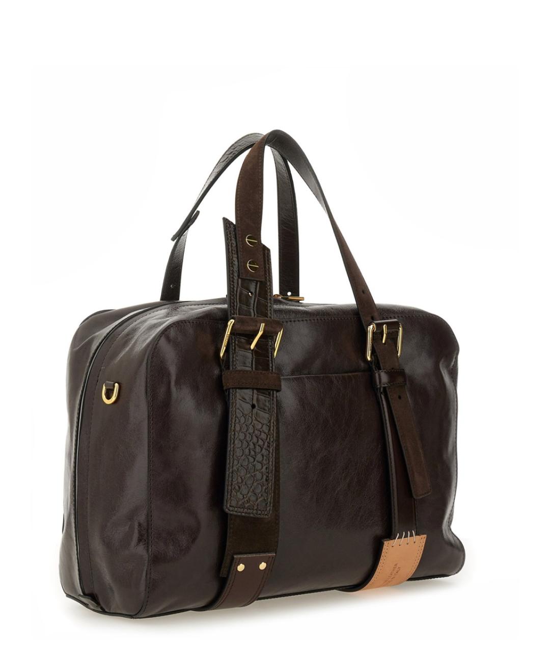 MOSCHINO Коричневая кожаная сумка тоут, фото 2