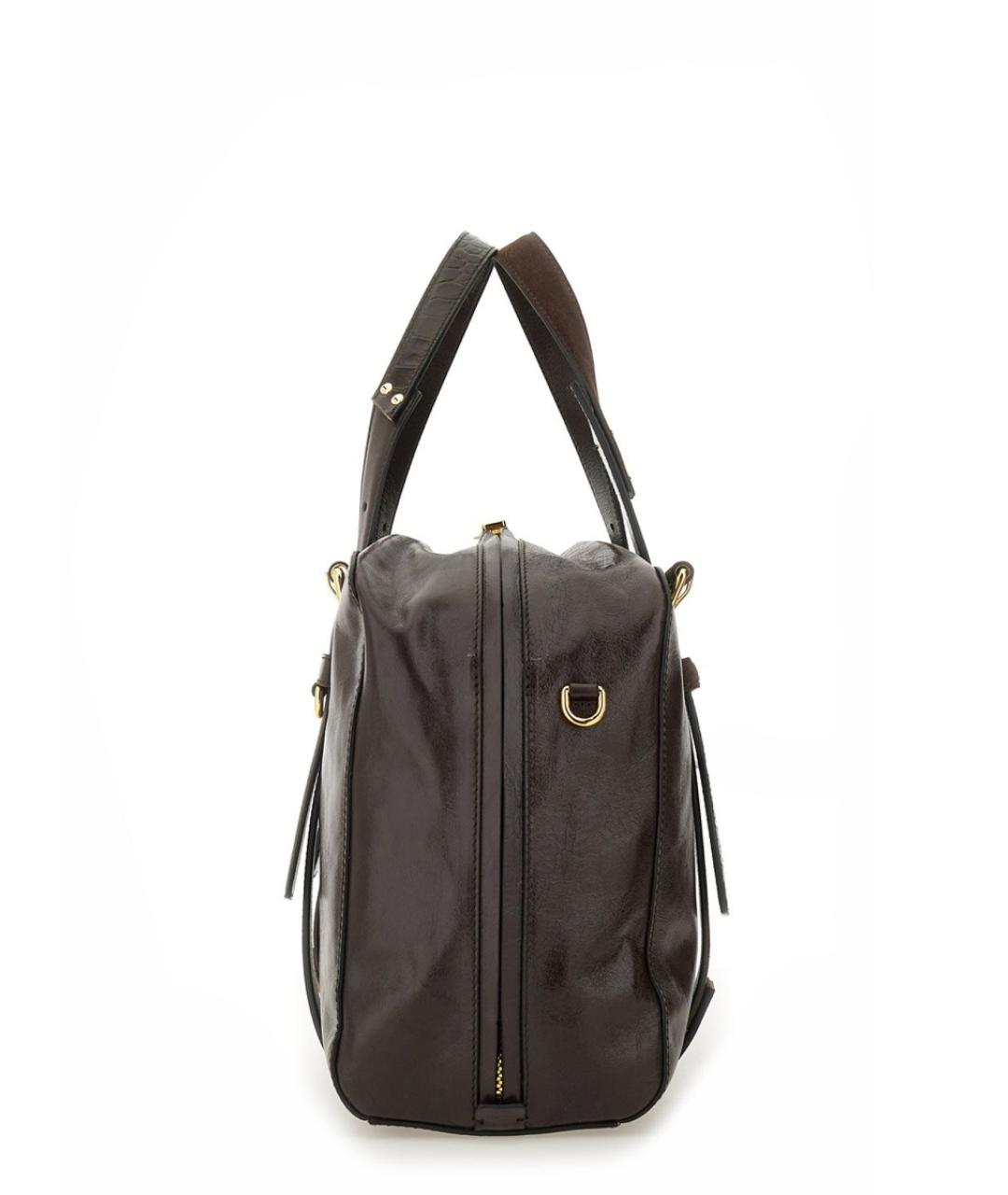 MOSCHINO Коричневая кожаная сумка тоут, фото 4