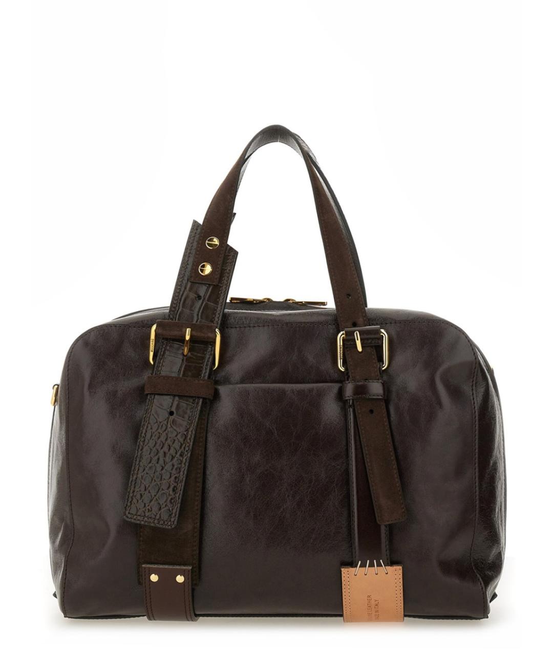 MOSCHINO Коричневая кожаная сумка тоут, фото 1