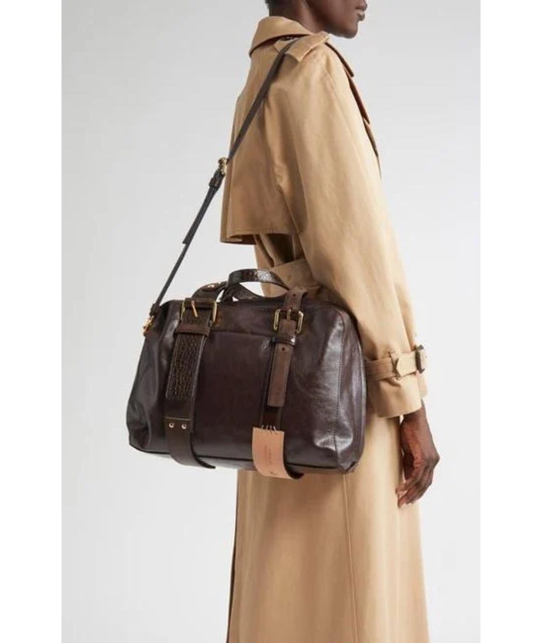 MOSCHINO Коричневая кожаная сумка тоут, фото 8