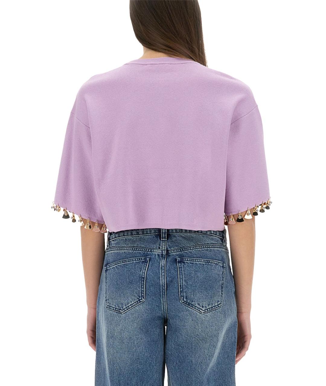 PACO RABANNE Фиолетовая шелковая футболка, фото 3