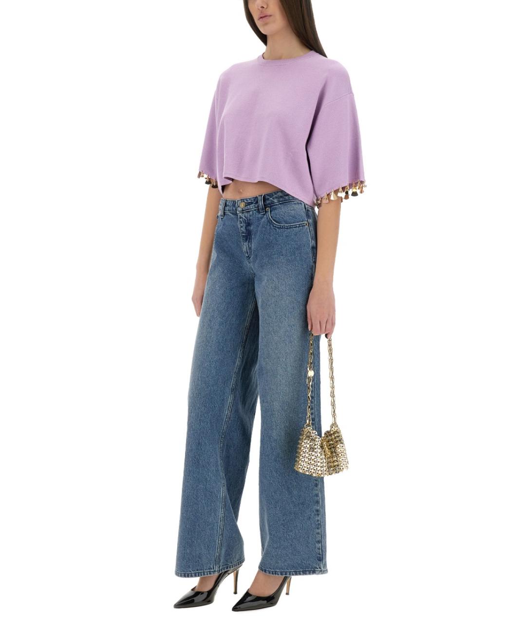 PACO RABANNE Фиолетовая шелковая футболка, фото 2