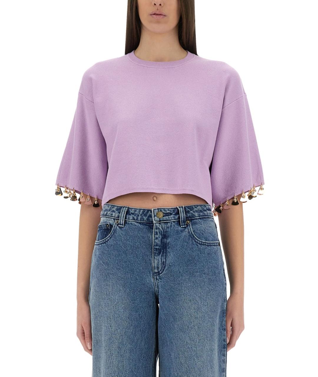 PACO RABANNE Фиолетовая шелковая футболка, фото 5