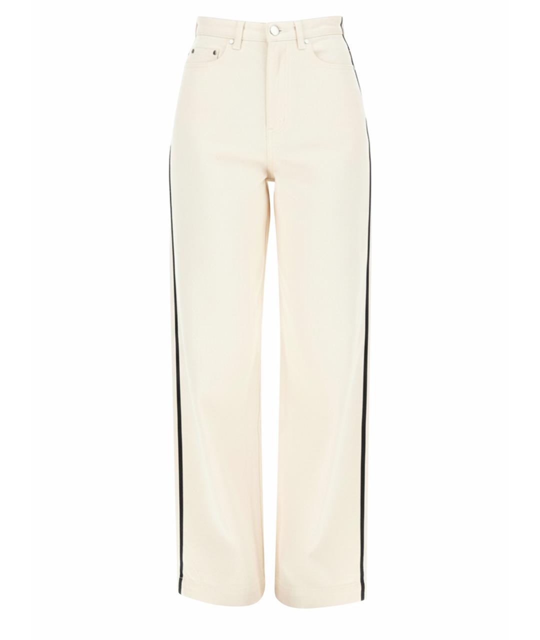 PETER DO Белые хлопковые джинсы клеш, фото 1