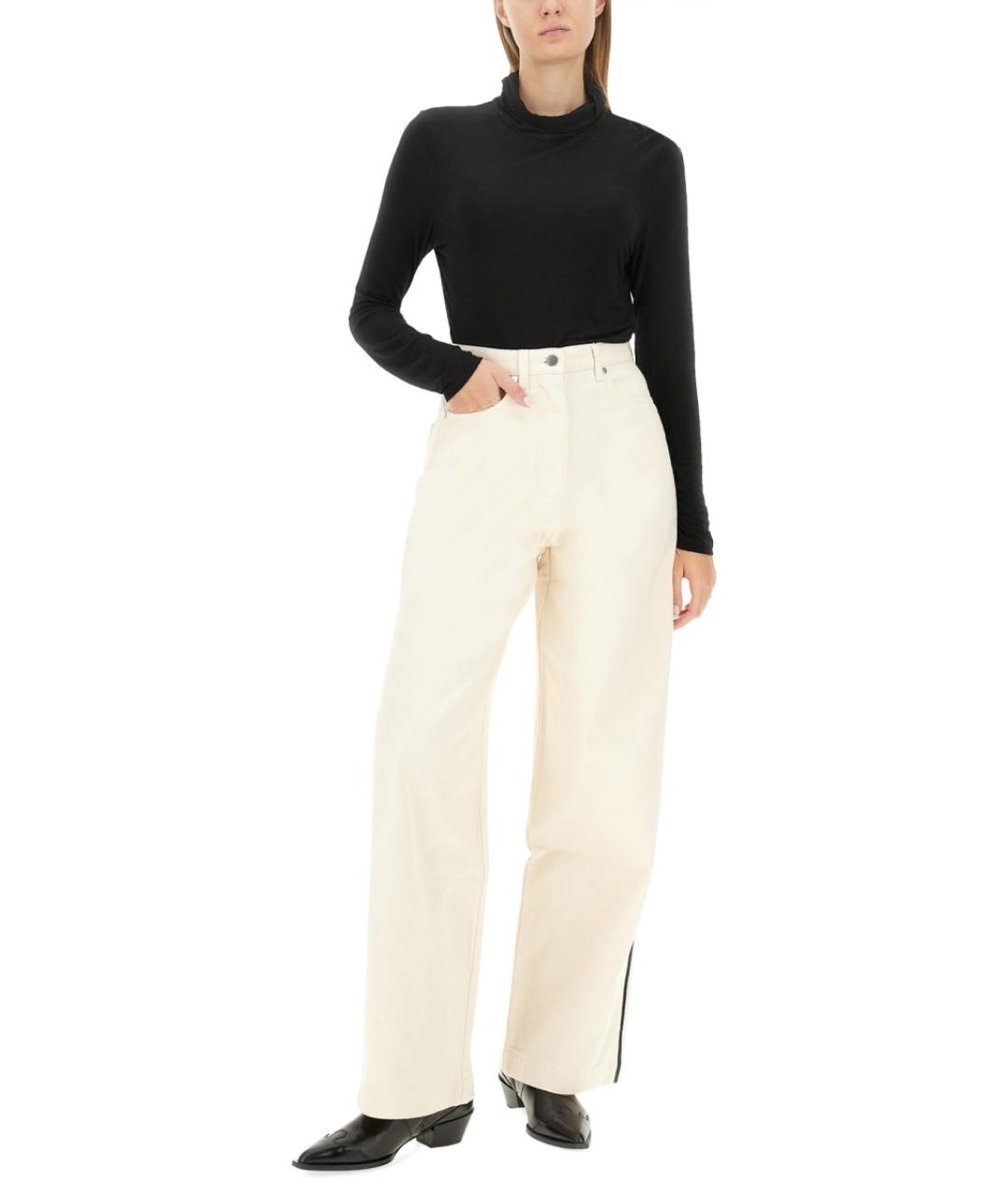 PETER DO Белые хлопковые джинсы клеш, фото 2