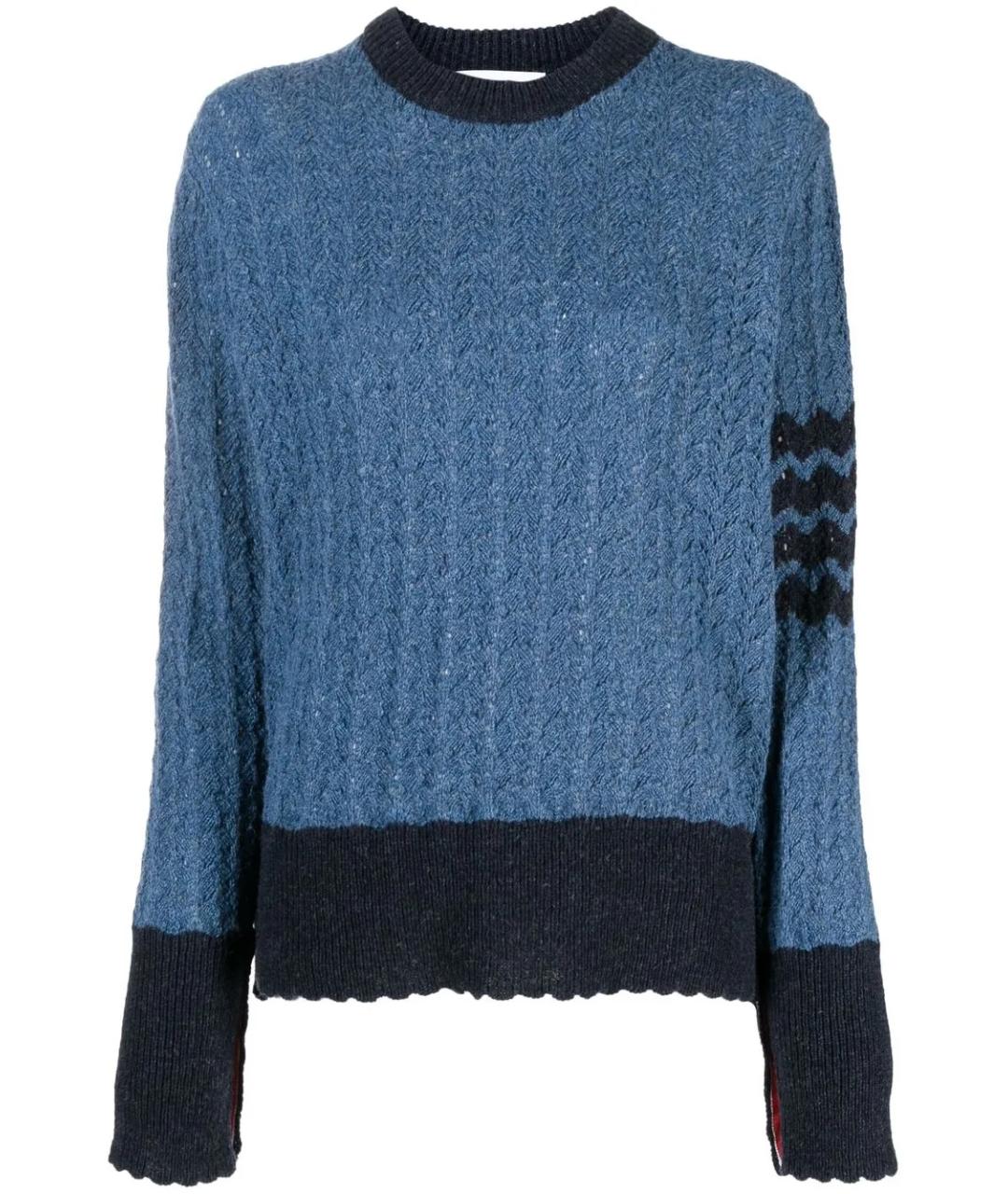 THOM BROWNE Синий шерстяной джемпер / свитер, фото 1