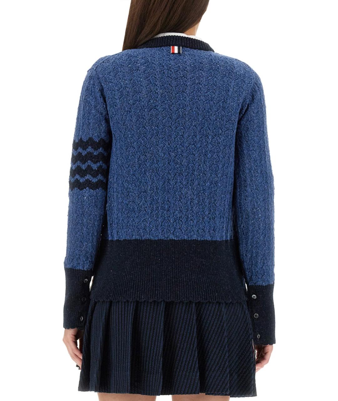 THOM BROWNE Синий шерстяной джемпер / свитер, фото 4