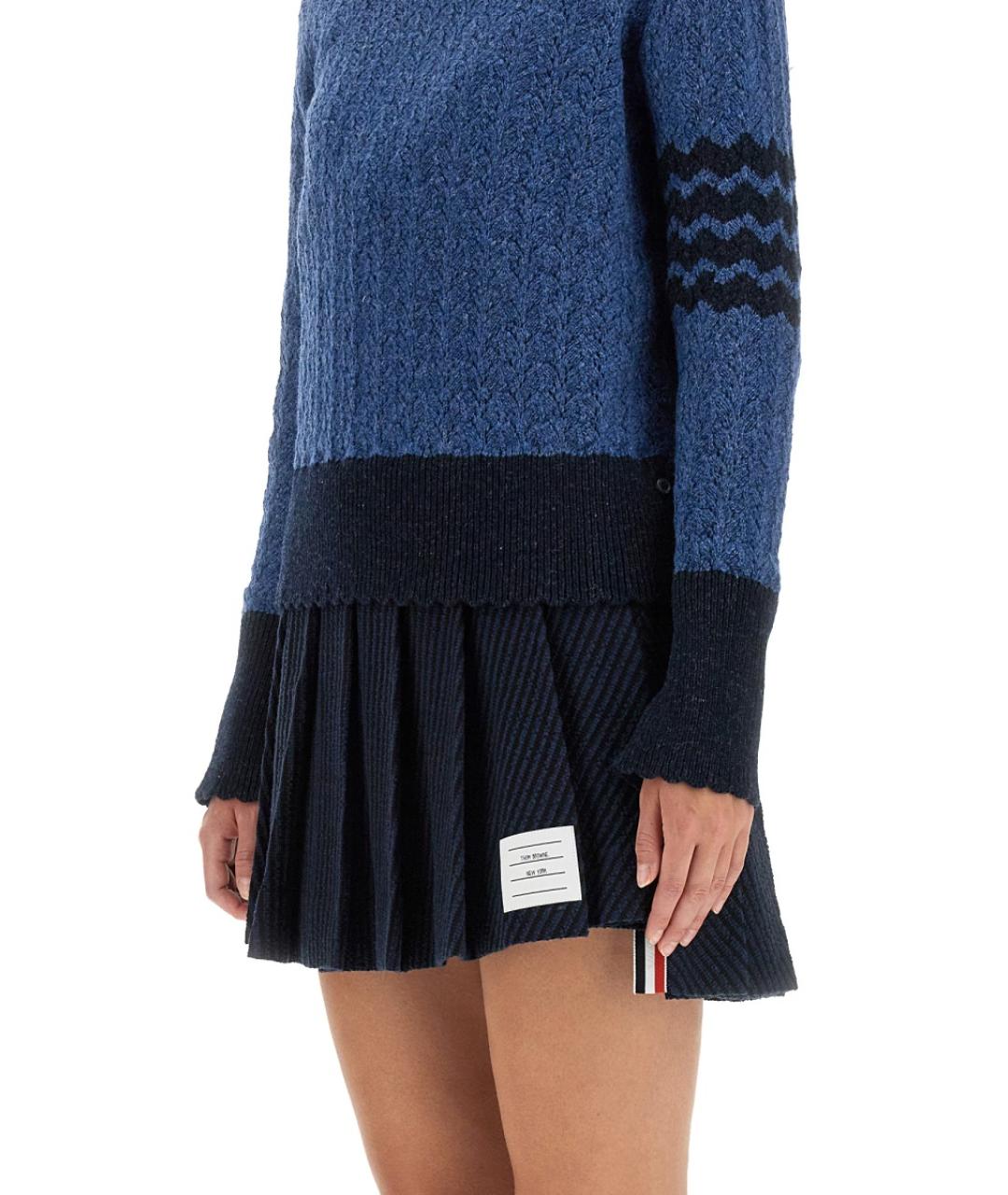 THOM BROWNE Синий шерстяной джемпер / свитер, фото 5