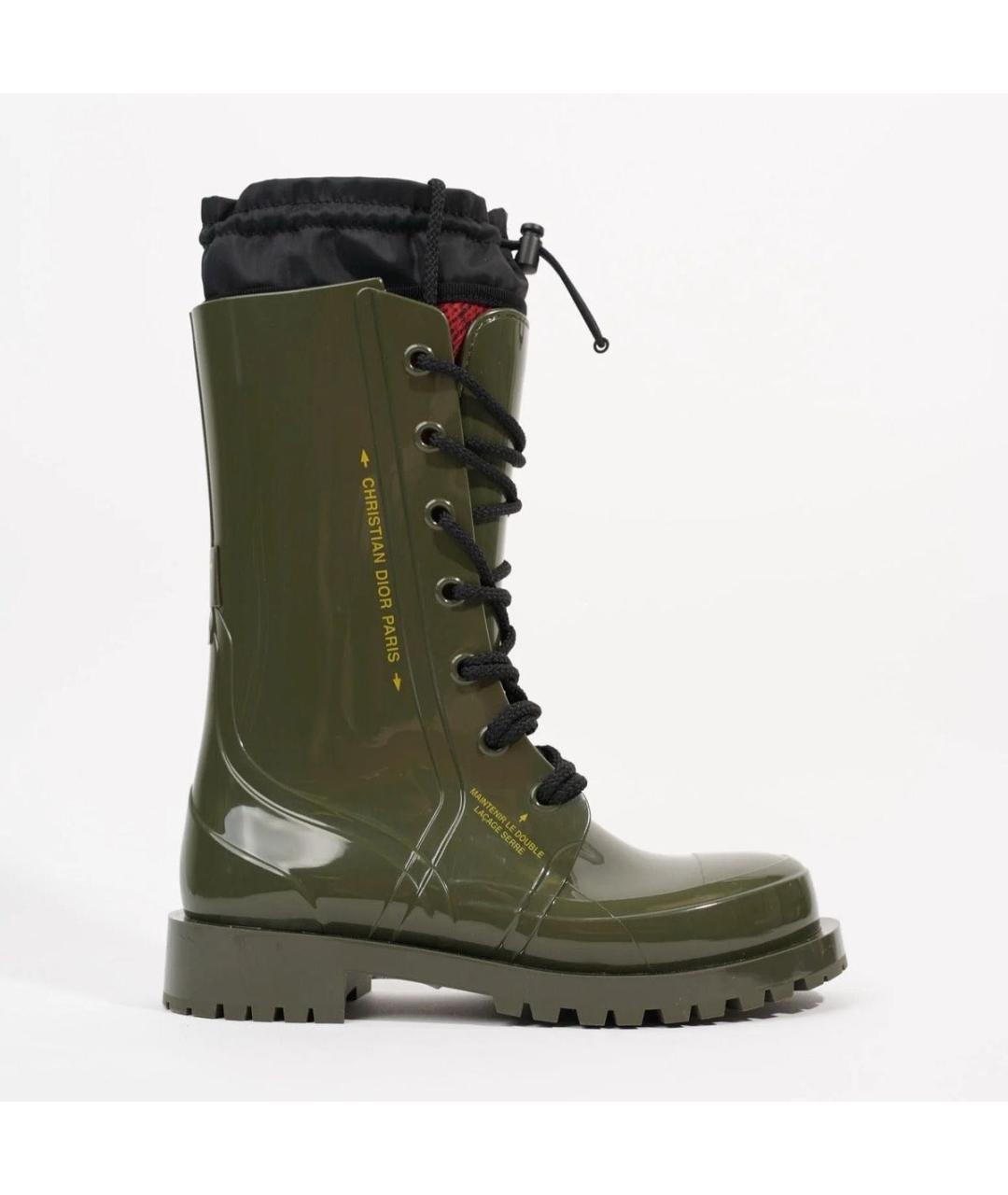 CHRISTIAN DIOR Хаки резиновые сапоги, фото 7