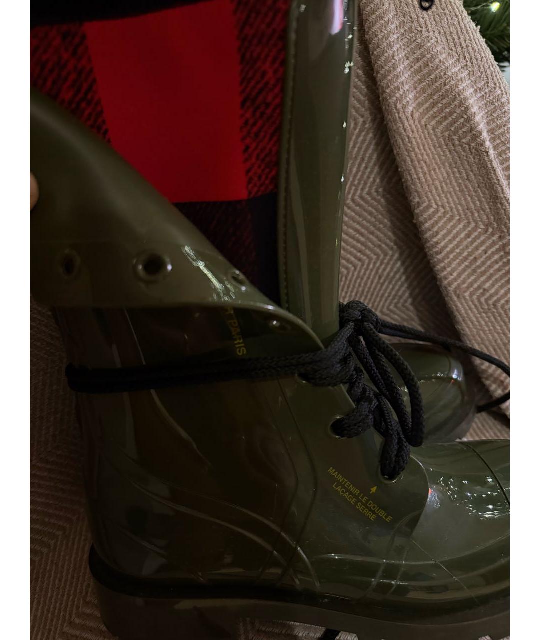CHRISTIAN DIOR Хаки резиновые сапоги, фото 5