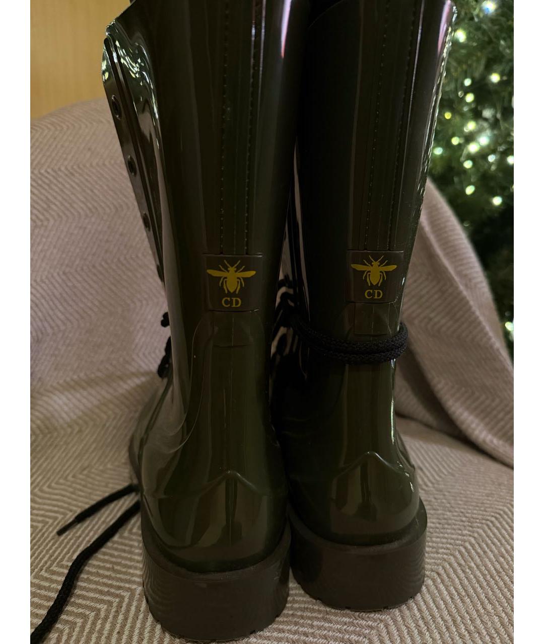 CHRISTIAN DIOR Хаки резиновые сапоги, фото 4