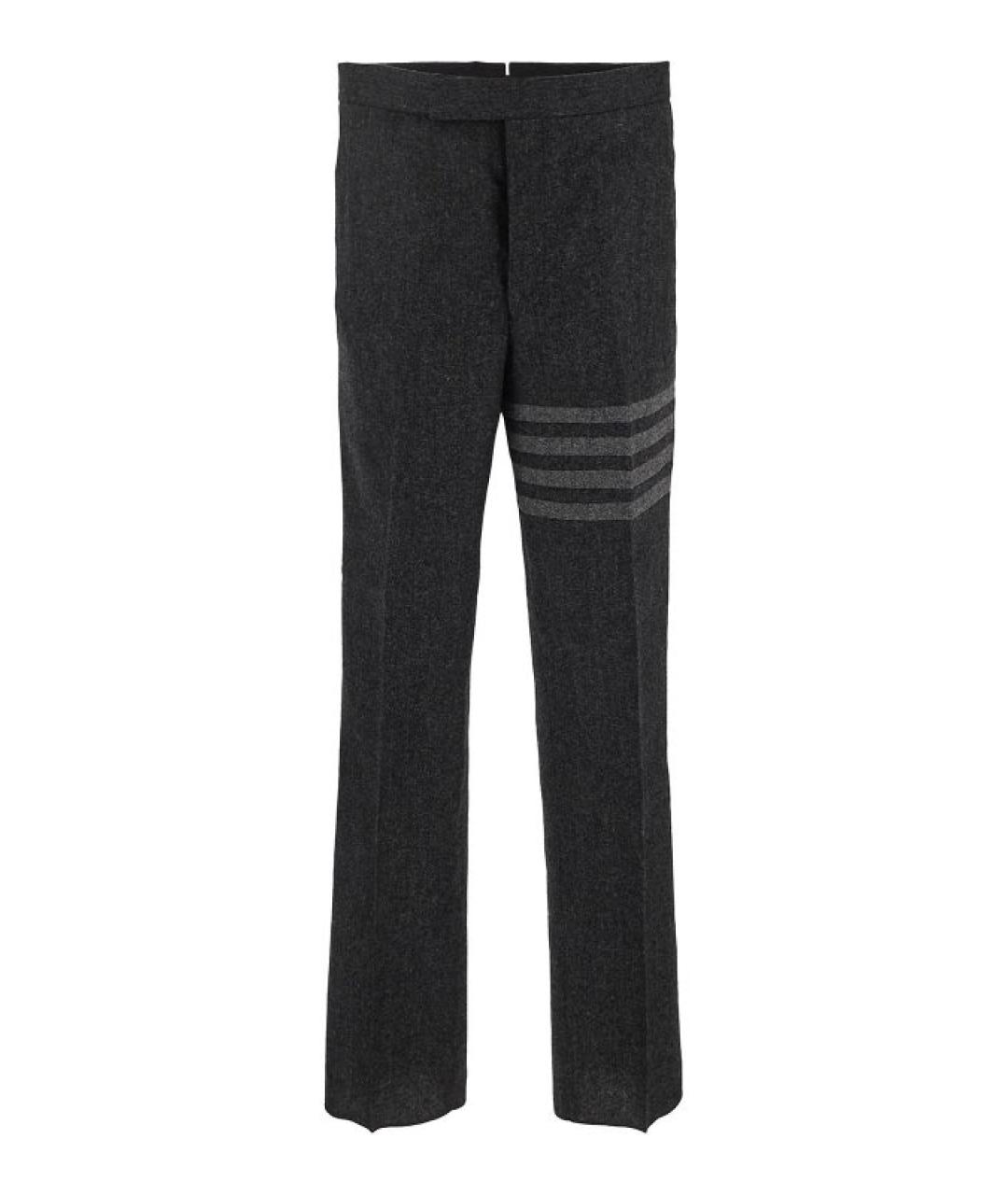 THOM BROWNE Серые шерстяные повседневные брюки, фото 1