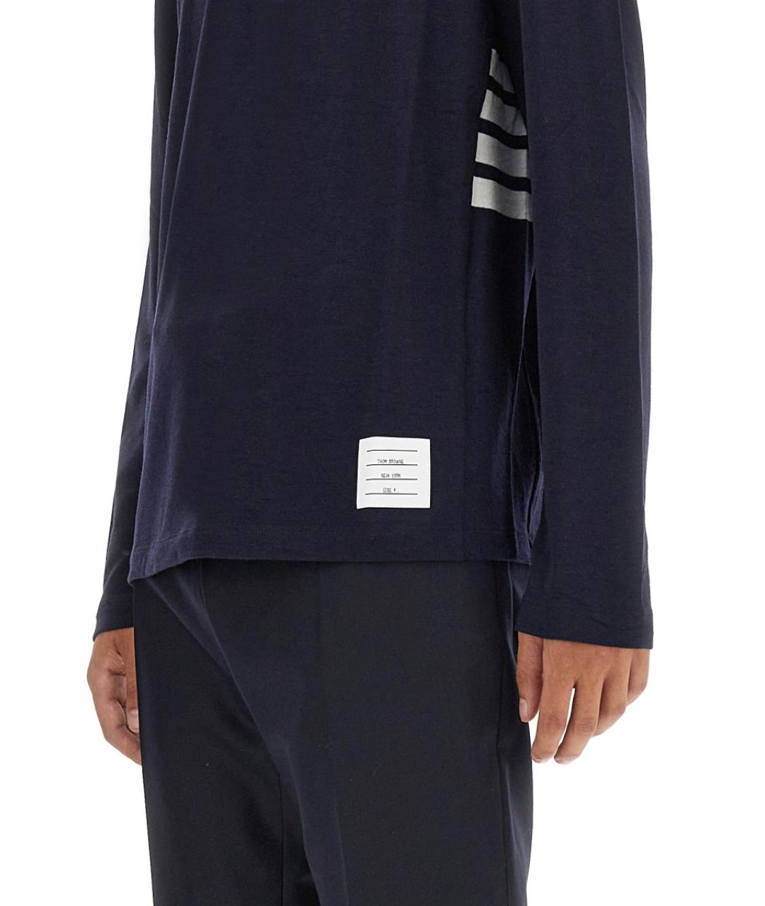 THOM BROWNE Синий шерстяной джемпер / свитер, фото 4