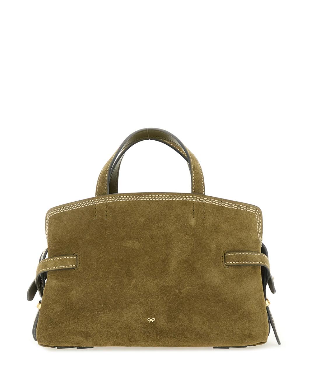 ANYA HINDMARCH Зеленая замшевая сумка через плечо, фото 3