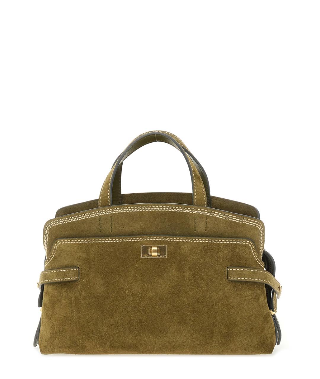 ANYA HINDMARCH Зеленая замшевая сумка через плечо, фото 1