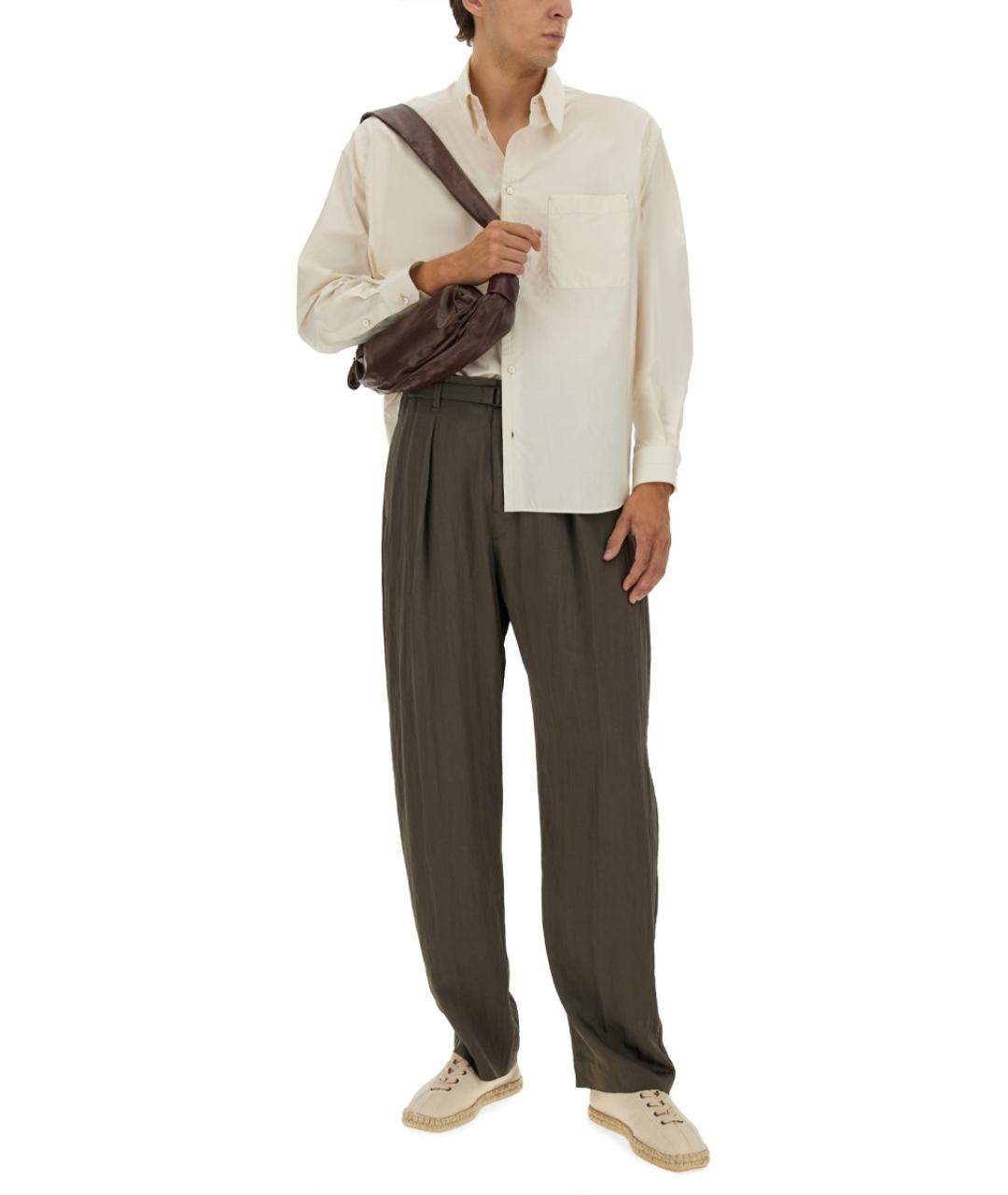 LEMAIRE Бежевая хлопко-шелковая кэжуал рубашка, фото 3