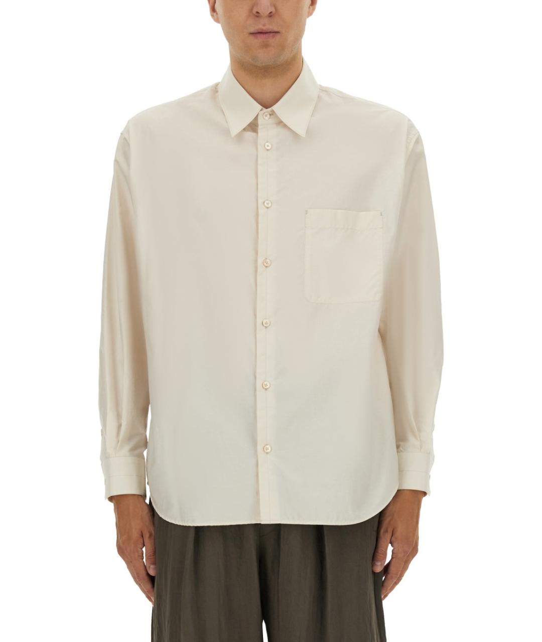 LEMAIRE Бежевая хлопко-шелковая кэжуал рубашка, фото 2