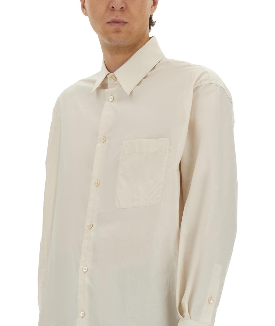 LEMAIRE Бежевая хлопко-шелковая кэжуал рубашка, фото 5
