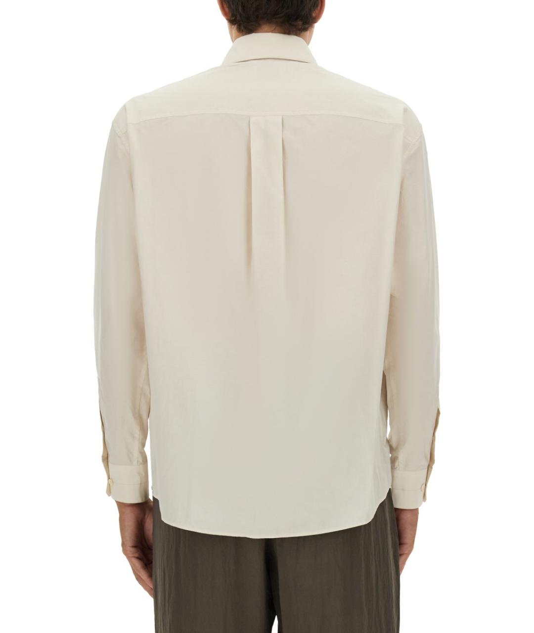 LEMAIRE Бежевая хлопко-шелковая кэжуал рубашка, фото 4