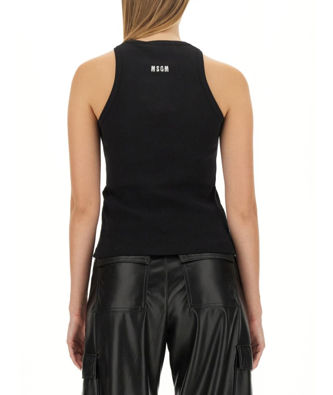 MSGM Черная хлопковая майка, фото 4