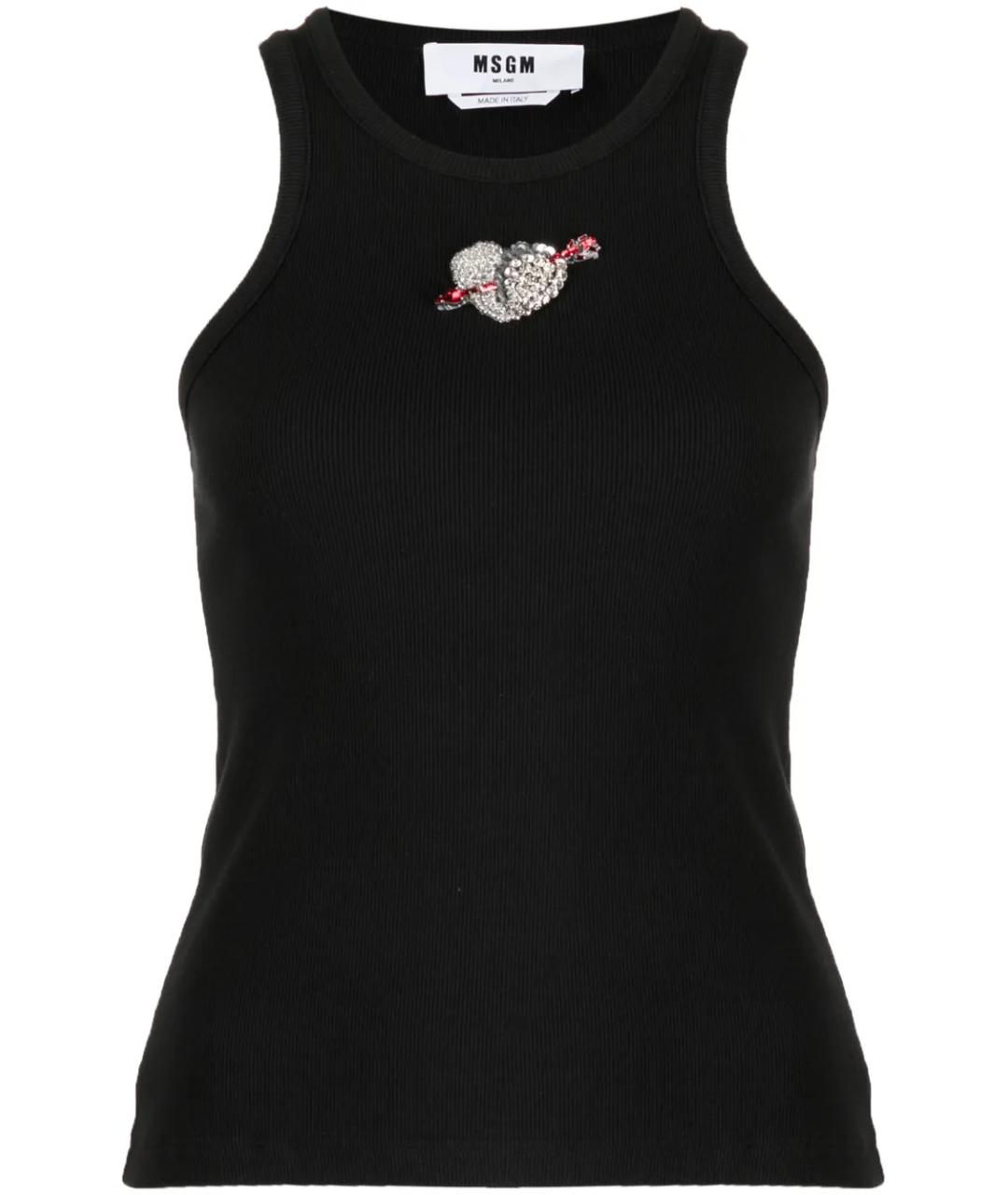 MSGM Черная хлопковая майка, фото 1